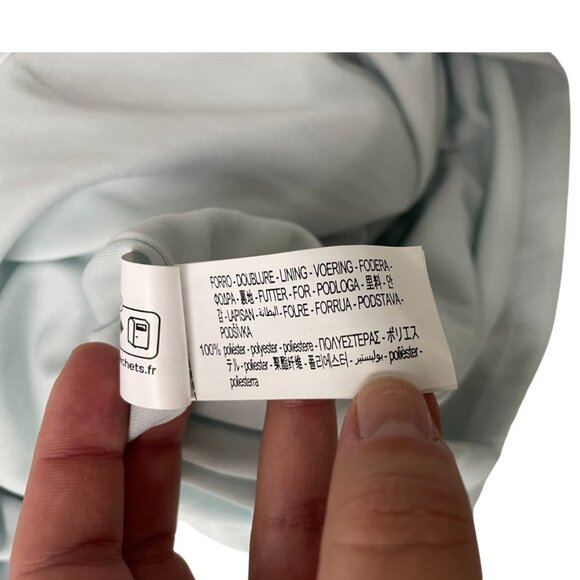 Zara Womens Mini Dress M Medium Pale Blue Ruffle Sleeve Trimmed 4772/331 NWT - Picture 10 of 16